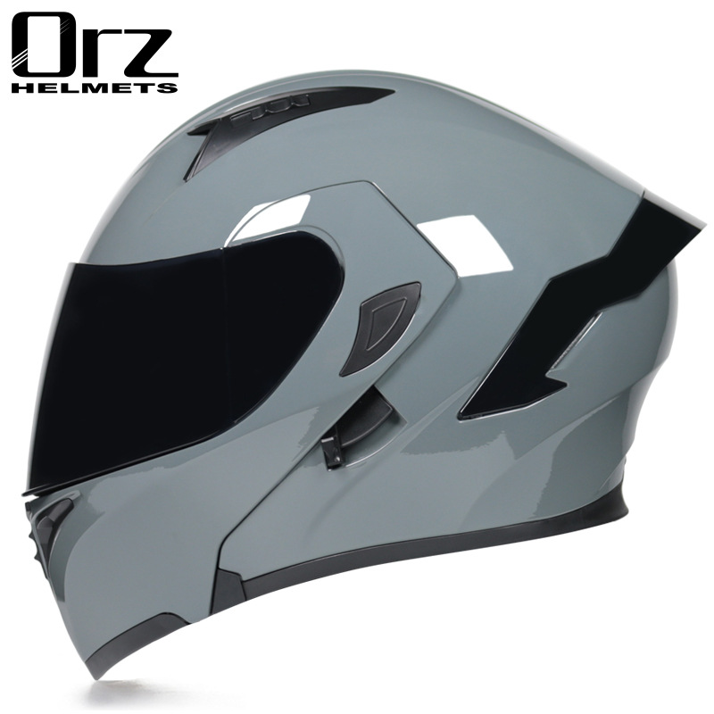 Dual Visor Motorcycle Racing Helmet - ORZ-DOOT-モジュラーモーターサイクルヘルメット,ダブルレンズ,インテリアバイザー,航海レース,承認済み