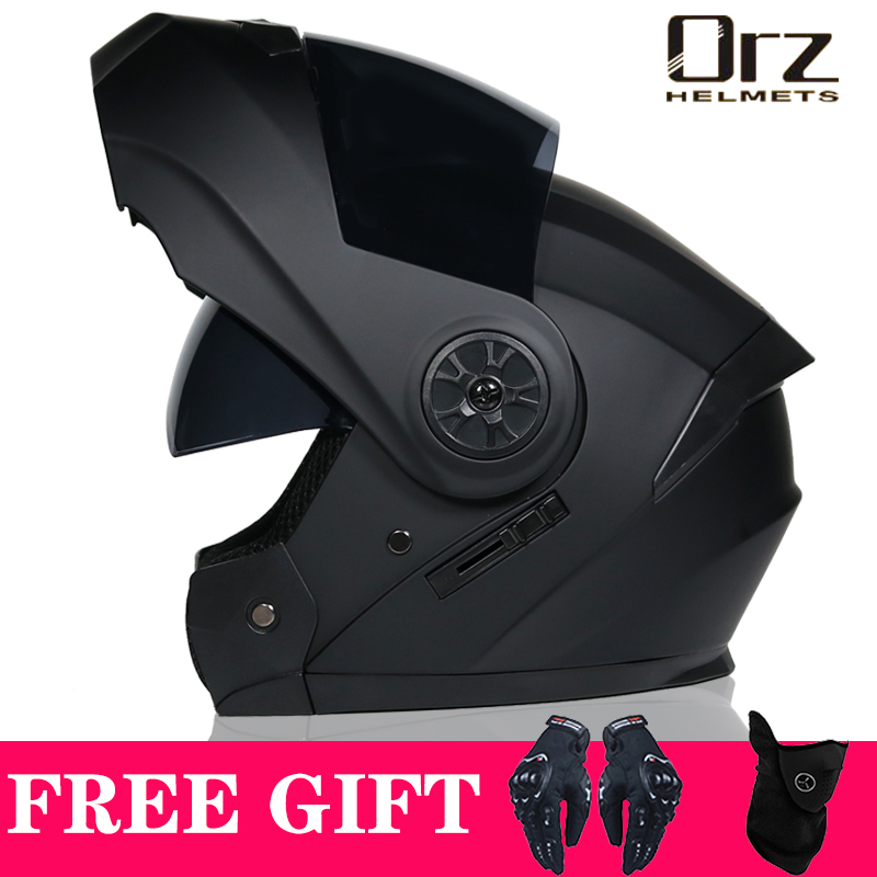 Dual Visor Motorcycle Racing Helmet - 最新のDOT承認済み安全モジュール式フリップオートバイヘルメット、ヴォヤージュレーシングデュアルレンズヘルメット、インテリアバイザーOrz-161