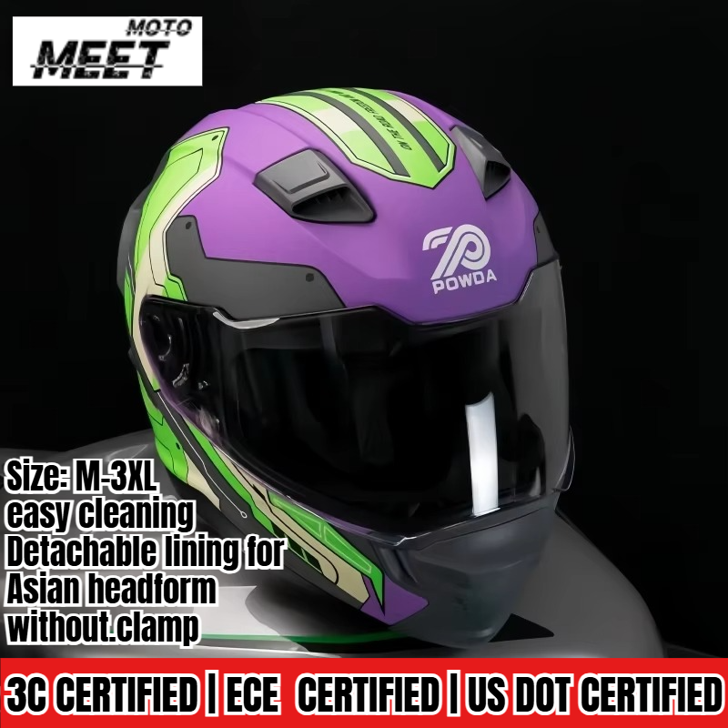 Dual Visor Motorcycle Racing Helmet - ユニセックス フルフェイス バイクヘルメット、ECE DOT 認証取得、デュアルバイザー、オフロード レーシング用、安全保護機能付き
