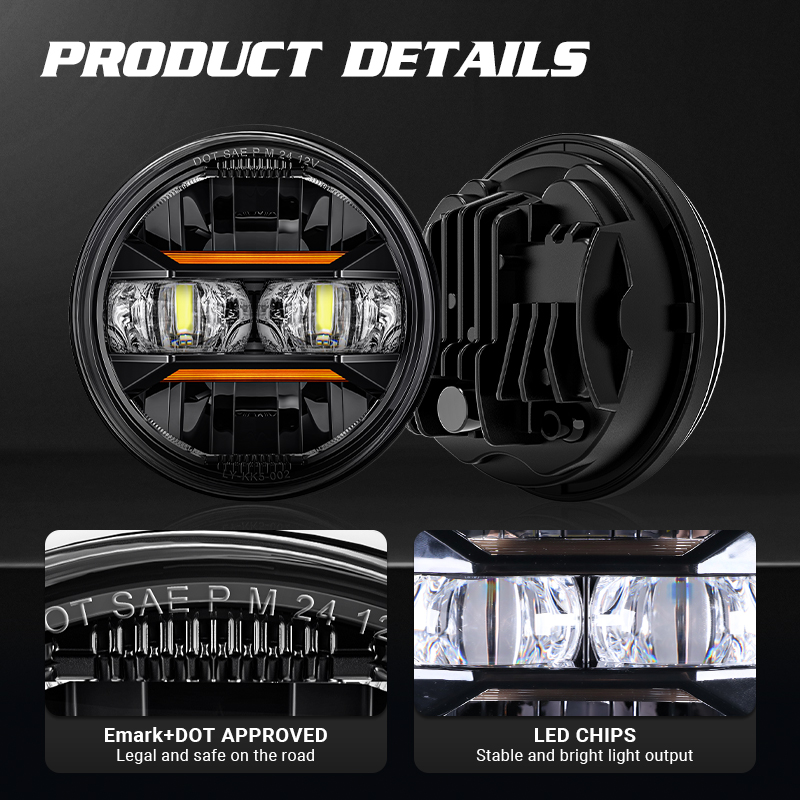 ユニバーサル車オートバイ 5.75 インチ LED ヘッドラ - Universal Motorcycle Led Headlight Projector のレビューと価格