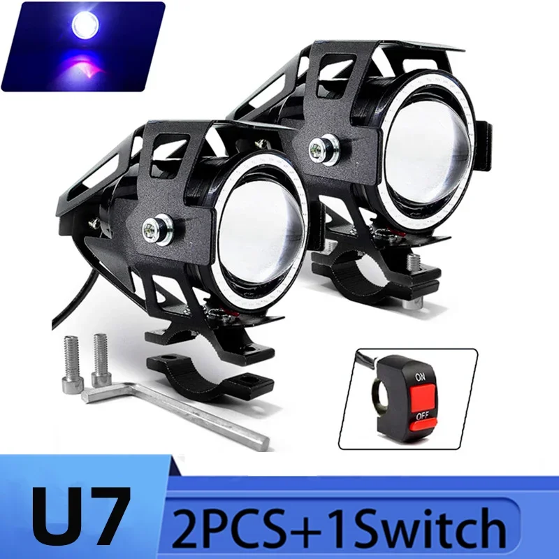 U7 LED 補助高輝度オートバイエンジェルアイズヘッドライ - Universal Motorcycle Led Headlight Projector のレビューと価格