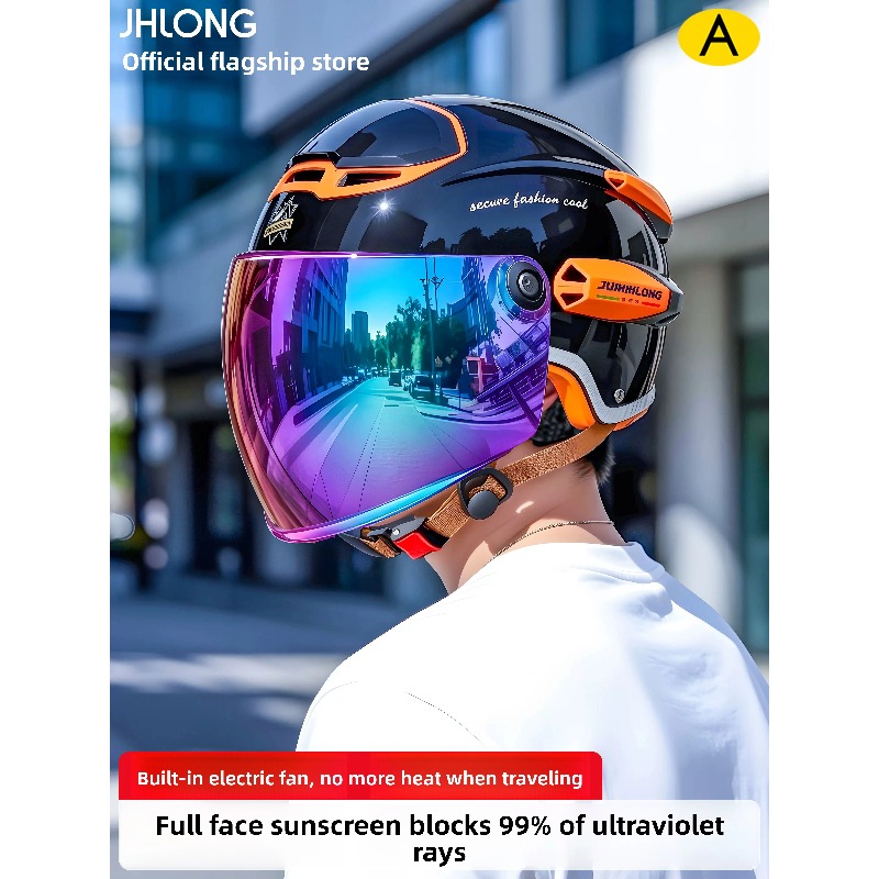 ummer ヴィンテージオートバイヘルメット 調節可能なデュ - Dual Visor Motorcycle Racing Helmet のレビューと価格
