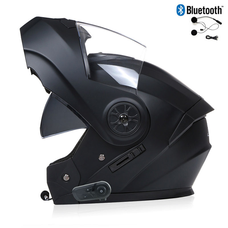 Bluetooth オートバイフルフェイスヘルメット男性女性 - Modular Flip Up Motorcycle Helmet Dot Approved のレビューと価格