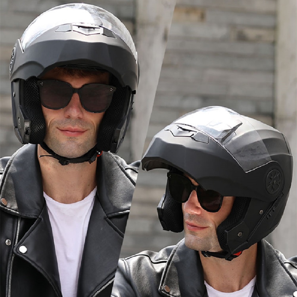男性と女性のためのモトクロスレーシングバイクヘルメット,折り - Full Face Motorcycle Helmet With Bluetooth のレビューと価格